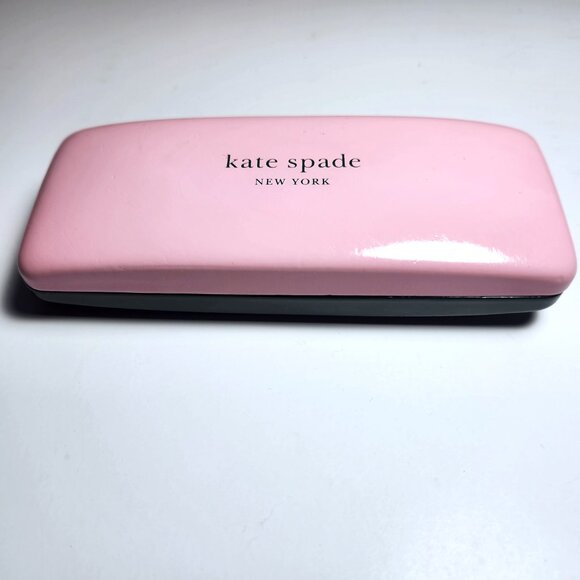 Kate Spade Sunglass Eyeglass Case Hard Clamshell Pink and Green - Picture 1 of 5